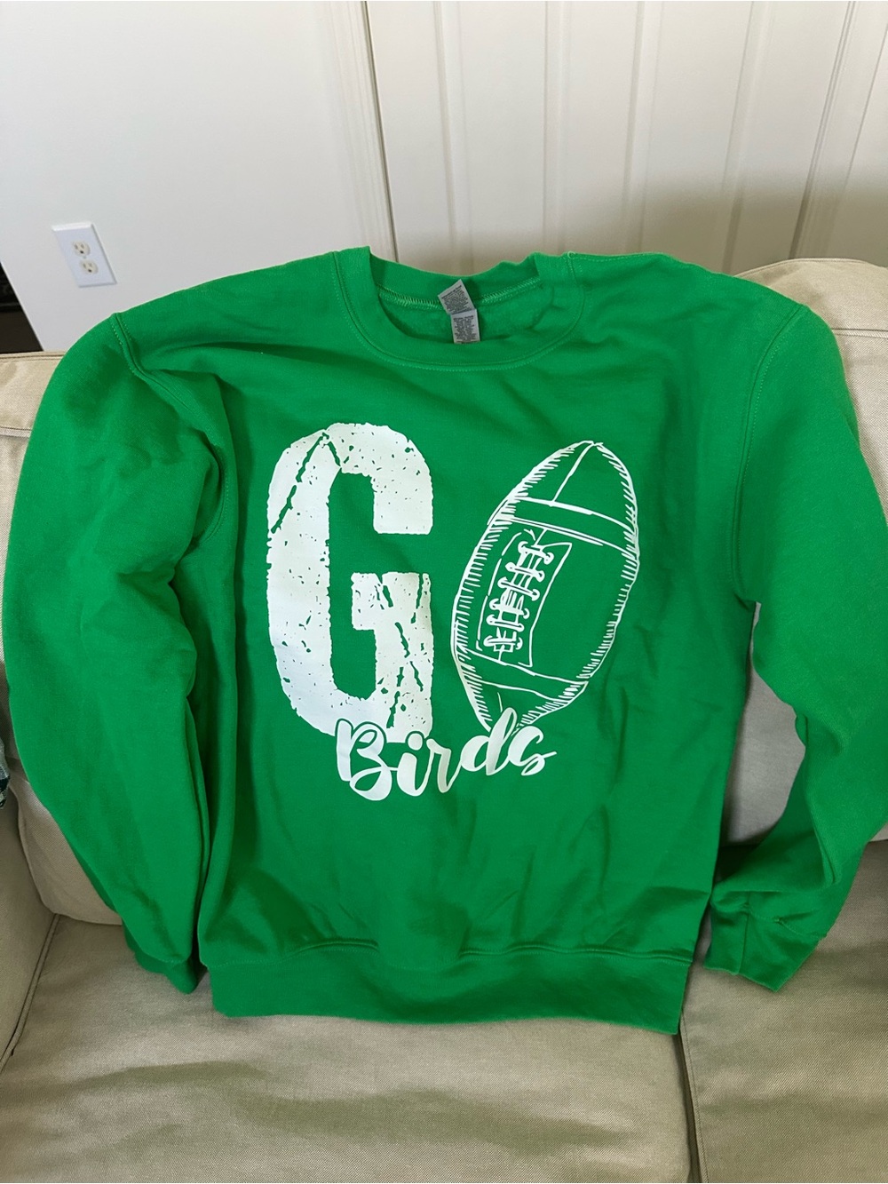 Green GO Birds Graphic Crewneck Sweater
